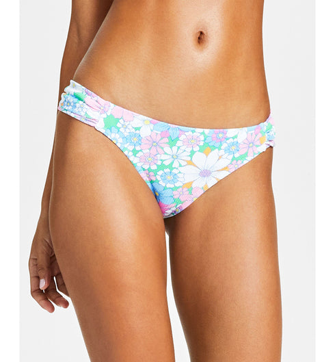 Women's Crazy Daisy Shirred-Side Hipster Bikini Bottoms